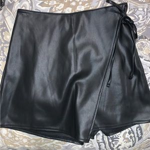 Wrap Vegan Leather Skort